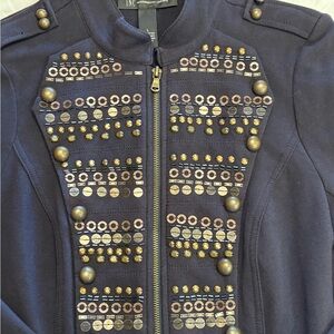 Military style INC International Concepts women’s black large jacket studded
